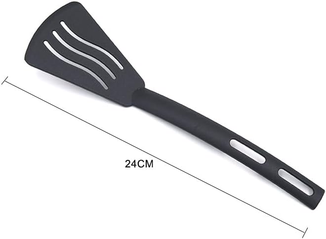 Miniatura 4 de Herramientas de cocina de cocina 3 piezas Mini Nylon Utensilios de cocina Set Slotted Turner Solid Spoon Tenedor Niños Herramientas de cena (negro)