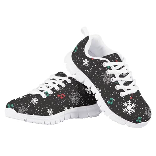 SYtrade Christmas Shoes for Girls Lace Up Walking Tennis Sneakers White Sole2