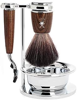 MÜHLE RYTMO Modern 4-piece Black Fiber Brush 3-Blade Razor Luxury Shaving Set