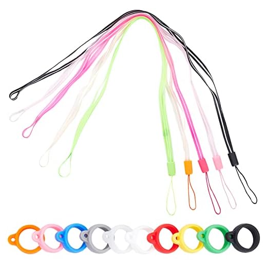GORGECRAFT Juego de 25 cordones para collar que no se pierden, incluye 5 soportes para cuerda para colgante a prueba de pérdidas, llaveros, actividades al aire libre