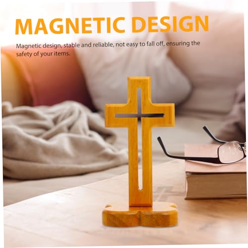 Cruz de madera hecha a mano PRETYZOOM para decoracion religiosa del hogar 3