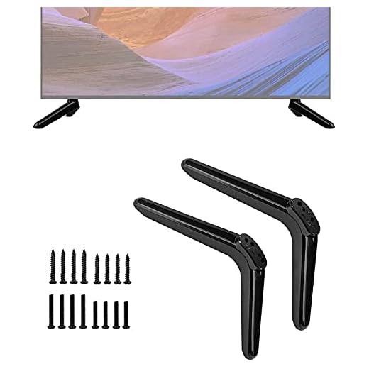 Universell TV Stativ skrivbord TV Stå TV Stå för smart TV Stå kompatibel 40 tum TV Står för TCL 43 tum TV Stå ben med skruv (Color : Black)