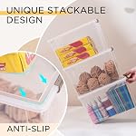 Citylife 7L 6 Pack Storage Bins Plastic Storage Container Stackable Box with Lids for Organizing