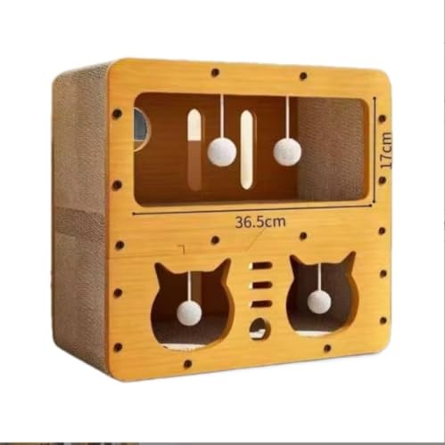 MLTUN MAKAN キャットスクラッチボード 耐摩耗性 フケ防止 木製 猫砂 縦型 猫 爪とぎ ボード ソファ 多機能 大型 ダブル 耐久性 高密度 猫ハウス オールシーズン 組み立て簡単 収納しやすい 省スペース 両面運動場 2段 かわいい 傷防止