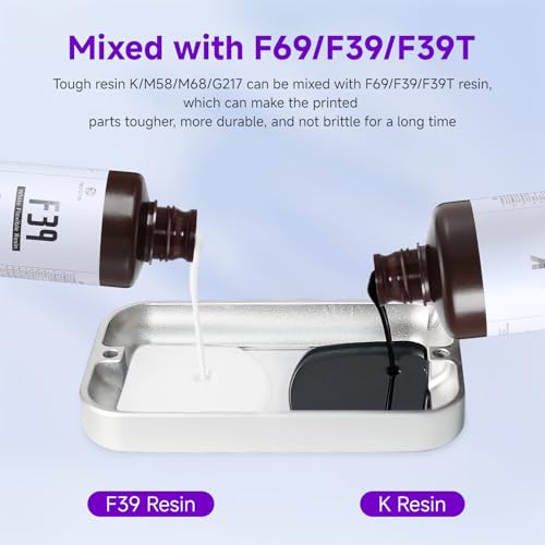 RESIONE Hart 3D Drucker Resin, Nicht sprödes ABS Like Hart Tough &Starres 3D-Resin für LCD-3D-Druck UV 405nm Schwarz 1000g
