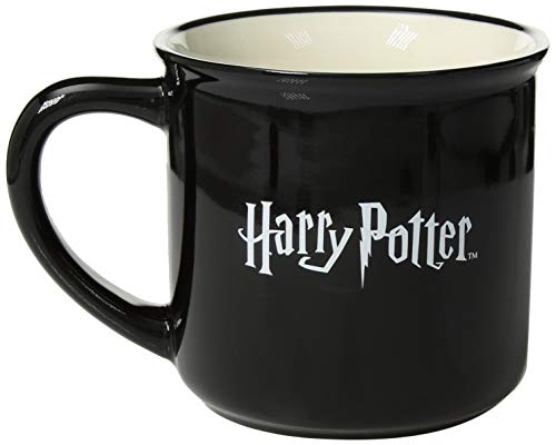Enesco Words Magic Spell Harry Potter Black 16 Ounce Glossy Ceramic Camper Mug