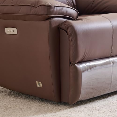 Image of Home Centre | Torino | Electric Recliner | Half Leather | Solid Wood | 1 Seater Recliners | Brown | 2 Years Warranty