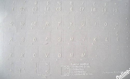 Pegatinas de Teclado Transparentes con Letras Blancas miniatura 2