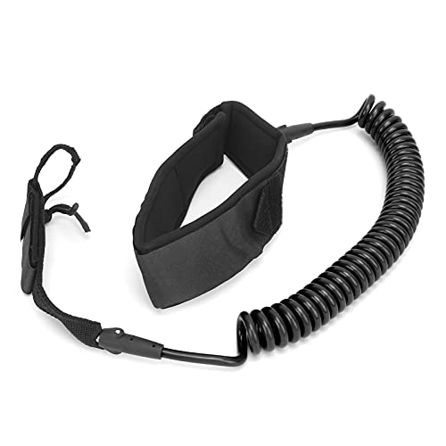 Dilwe Correa para Tabla de Surf, Correa para el Tobillo Que Practica Surf enrollada para Tabla de Paddle Surf(Negro)