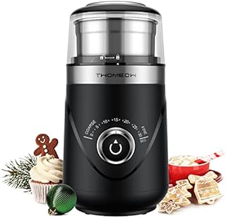 TWOMEOW Coffee Grinder, Adjustable Electric Spice Grinder with Stainless Steel Blade and Removable Grinding Cup for Coffee Beans, Nuts, Spices, Grains, Herbs 80g