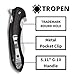 Spyderco Tropen Folding Knife - Black Polished G-10 Handle with PlainEdge, Full-Flat Grind, CPM S30V Steel Blade and Compression Lock - C237GP