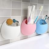 歯ブラシホルダー スタンド 雑貨 小物収納 吸盤 壁掛け かわいい 白
