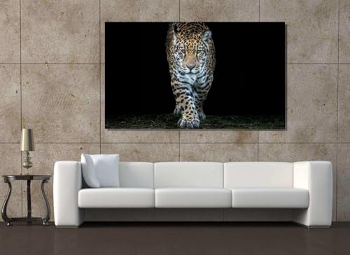 Tableau Jaguar noir et blanc - Toile imprimée décoration murale 60x90