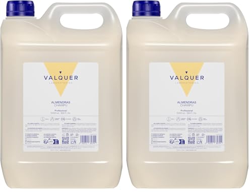 Shampoing aux amandes VALQUER format professionnel de 5 L pour tous types de cheveux