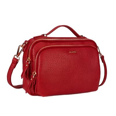 Gladdon Piccola Borsa a Tracolla Donna, Crossbody Bag con 3 Scomparti Capienti, Borsa Mano PU Pelle Sintetica, Borsetta Moda Borse Spalla con Tracolla Regolabile e Rimovibile…Rosso