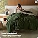 Bedsure Cotton Duvet Cover Queen, 100% GOTS Organic Cotton Duvet Cover Set, Fair Trade Certified Queen Bedding, Eco-Friendly, Ultra-Soft, Breathable Home Bedding for All Seasons(Olive Green, 90