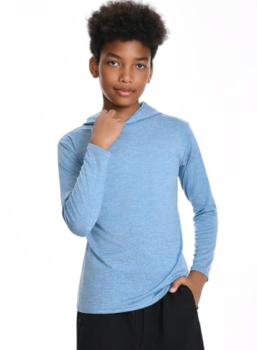 Ullnoy 3 Pack: Youth Boys Long Sleeve Hoodie Shirts dry fit hoodies for teen boys Active Long Sleeve Hoodie Sweatshirts2