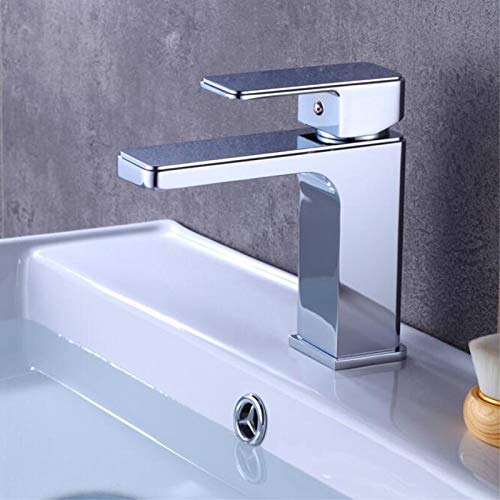 Robinet lavabo robinet fini or en laiton carré pour remplacer un mitigeur usé et fuyant