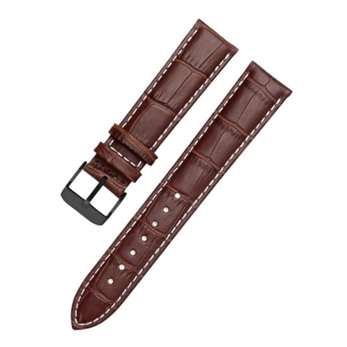 Bracelet de montre en cuir véritable noir pour homme actif, idéal du bureau aux sorties de soirées