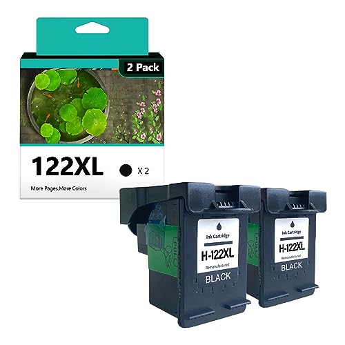 122XL Ink Cartridges Replacement for HP 122 122XL Ink Cartridge Compatible for HP Deskjet 1000 1010 1050 2000 2050 3000 3050 3050A 1510 Printers 2 Black