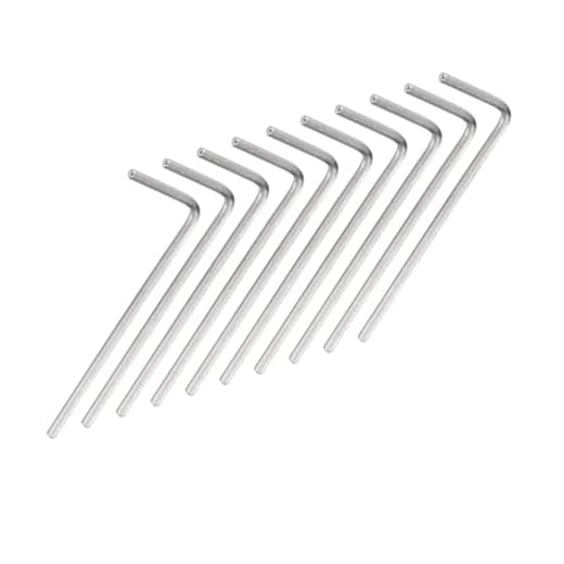 TOP-VIGOR 10Pcs 1/16 Inch Hex Key Wrench, Metric CR-V L Shaped Imperial Hexagon Head Spanner Tool for Repairing, Installation