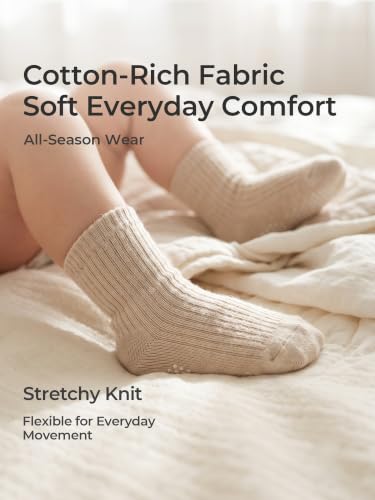 Image of Baby Toddler Essentials Non-Slip Crew Socks for Unisex Boys Girls