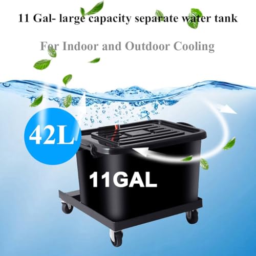 Ventilador oscilante industrial con 3 velocidades, soporte y nebulizador para garaje, jardín, gimnasio o uso en interiores, 750 mm