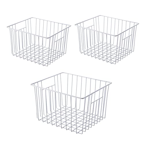 lonpute Freezer Wire Baskets Storage Organizer, Household Storage Metal Wire