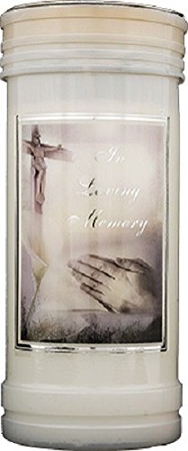 In Loving Memory Prayer Candle 15cm White