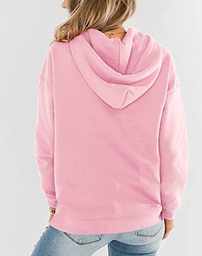 Bingerlily Women's Casual Hoodies Long Sleeve Solid Lightweight Pullover Tops Loose Sweatshirt with Pocket - Image 4
