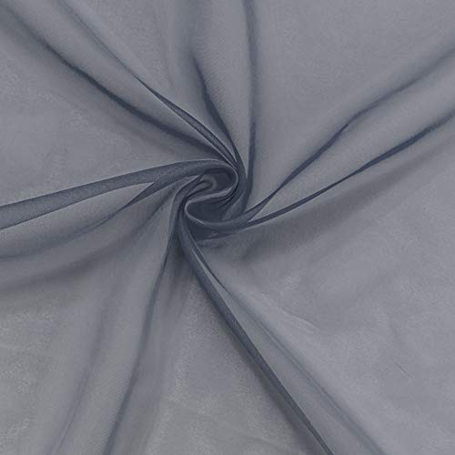 Napearl Ombre Window Scarf Valance, Romantic Gradient Voile Scarf Valance For Ceremony Backdrop, Wedding Arch, Kids Bedroom, Decorative Swag Curtain 216 Inches, Grey #TOP4