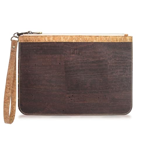 Image of boshiho Natural Cork Clutch Wristlet Wallet Cell Phone Card Holder Coin Purse Bag