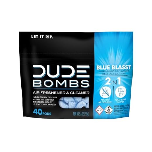 DUDE Bombs Toilet Stank Eliminator - 1 Pack, 40 Pods - Fresh Scent 2-in-1 Stank Eliminator + Toilet Bowl Freshener – Refreshing Blend of Lavender, Cedar, Lime, and Eucalyptus