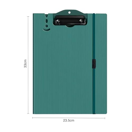 Image of oddpod Vertical A4 Plastic Clipboard with Elastic Strap /Multi-Function Document Paper Storage File Folder with Outer Cover for Students & Professionals - Teal Blue