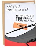 Sleazy Greetings Funny Birthday Anniversary Valentine's Day Card | Are You A Parking Ticket Pickup Line | Naughty Card For Husband Boyfriend Wife Girlfriend
