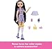 Barbie Dream Besties Doll and Accessories, Renee Posable Roller Skating Fashion Doll with Black Hair, 12 Video & Food Themed Pieces