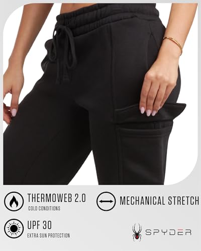 Spyder Womens Sweatpants - Cozy Fleece Joggers Athletic Cargo Sweatpants for Women with Adjustable Drawstring Waist & Pockets3