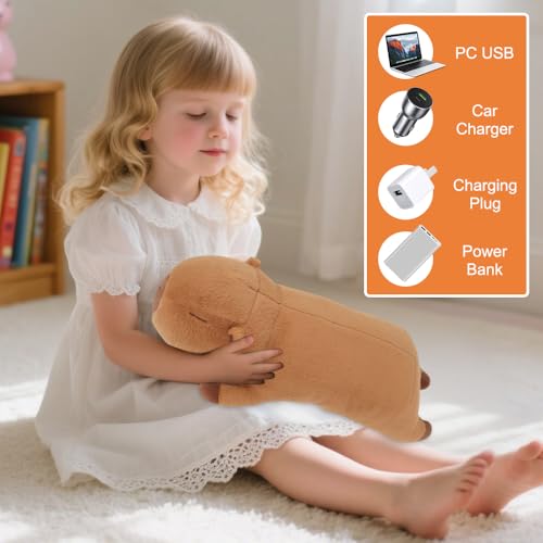 Capybara Elektrisches Heizkissen USB, Afenau Wärmekissen Elektrisch mit Temperaturregelung und Timing, Elektrische Wärmflasche, Heizdecke Kuscheldecke für Schultern, Nacken, Bauch