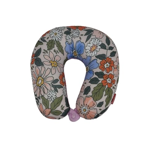 Bookishbunny U Shaped Micro Beads Microbead Neck Head Support Travel Pillow 12x12x4 (PastelFlower)