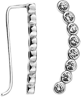 SOFIA MILANI - Women's Earrings 925 Silver - with Zirconia Stones - Circle Ear Climbers - 20804