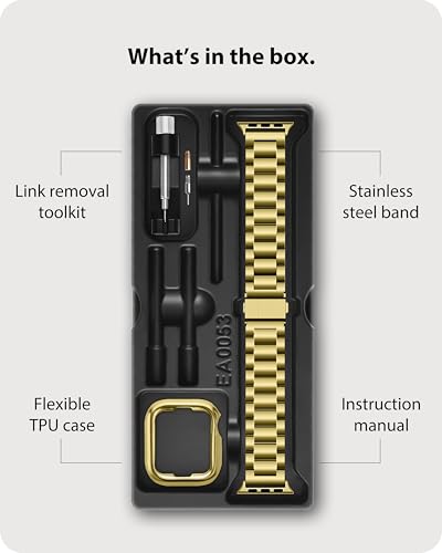 Fullmosa Metal Band with Case Compatible with Apple Watch Strap 49mm 46mm 45mm 44mm 42mm 41mm 40mm 38mm, Steel Apple Watch Band for iWatch Ultra3/2/1 SE3/SE2/SE Series 11/10/9/8/7/6/5/4/3/2/1