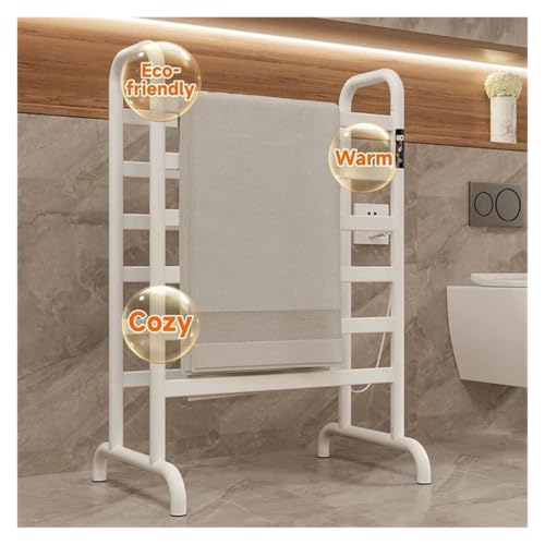 Porte-serviettes chauffant autoportant blanc 220V avec minuterie intégrée - 7