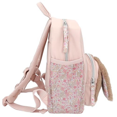 Depesche 13128 Princess Mimi Milo - Rucksack in Rosa, mit Hunde Motiv, Schlappohren und Plüsch, Tasche mit verstellbaren Trägern