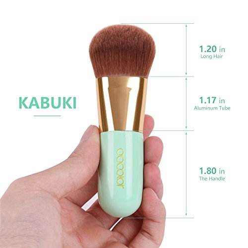 Docolor Kabuki Foundation Face Powder Brush Portable Makeup Cosmetic Tool (Green) - Thumbnail 6