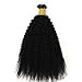 ZigZag Hair Afro Kinky Curly F Tips Microlink Human Hair Extensions 1g/strand 100g Plastic Fearther F Tips Bundles 4B 4C Nano Ring I Tip for Black Women (18 Inch, 4B 4C)