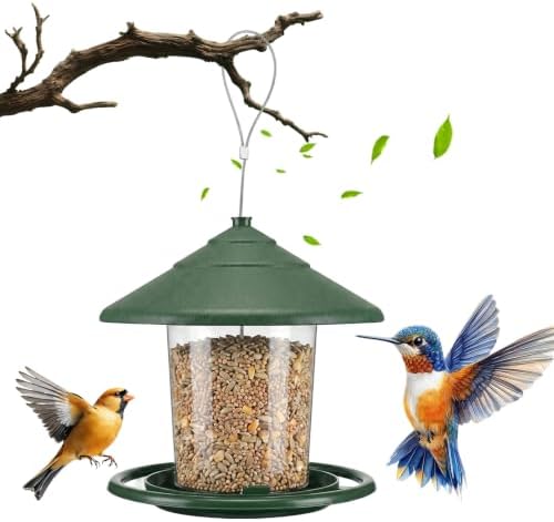 Vogelfutterhaus zum Aufhängen, Wildvogel Vogelfutterspender zum Aufhängen,Vogelfutterstation zum Aufhängen Vogelhaus mit Ständer Wetterfest, Gartenhof-Dekoration