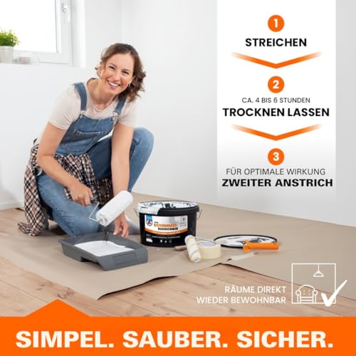 Tonis SCHIMMELSCHOCK Anti-Schimmel-Farbe 4,5 Liter | Effektive antimikrobielle Sofortwirkung, desinfizierende Wandfarbe für ca. 18 m2, Schimmel-Stopp aus: Die Höhle der Löwen [weiss, abtönbar]