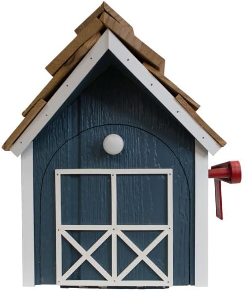 Amish Made Barn Style Mailbox, Blue by Prime Retreat