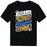 [30] Idée Cadeau Tee Shirt Humour Départ Retraite Femme Homme T Shirt Original (FR/ES, Alpha/Lettres, L, Taille Normale, Taille Normale)