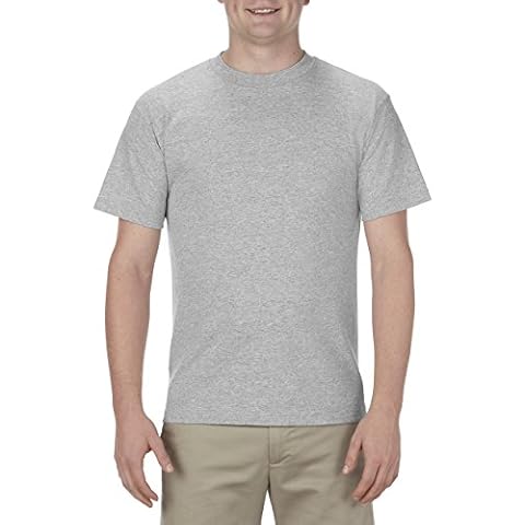Alstyle Apparel AAA Mens Classic Cotton Short Sleeve T-shirt, Athletic Heather Gray, Large Cover